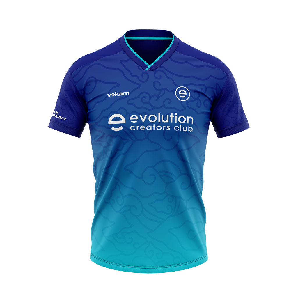 ÉVOLUTION T Shirt Bleu et blanc