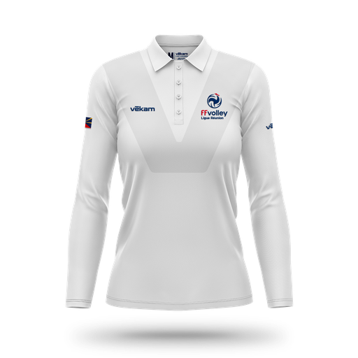 LRVB Arbitre Polo sport Manche Longue Blanc F